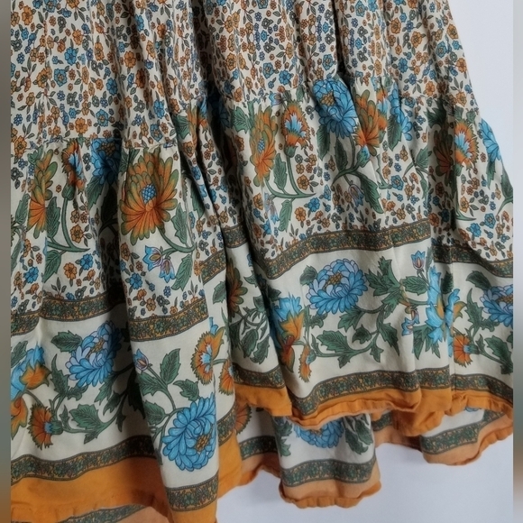 Floral dress unbranded sleeveless floral Medium EUC blue orange flowers - Picture 6 of 9